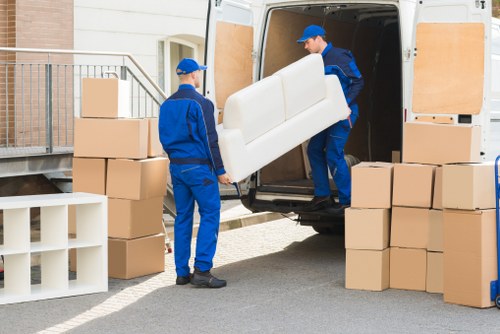 Moving van service operating in Rotherhithe near residential flats