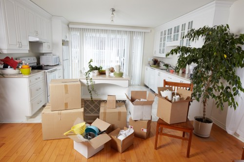 Furniture being loaded into a moving truck for a Rotherhithe move