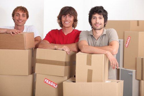 Careful loading of household items into a removal van