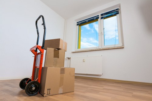 Loading household items into a van for a move in Rotherhithe